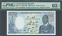 Central African Republic, P-16, 1986-1990, 1,000 Francs, C.03 018528, GemCU, PMG65-EPQ